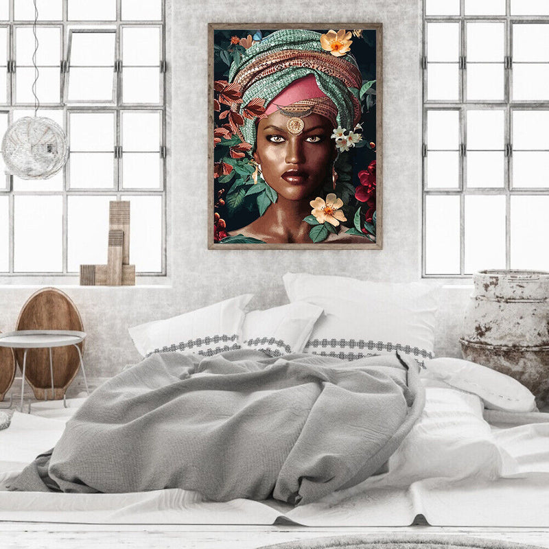 DIY Paint By Number Kit African Women Acrylic Paint Household Decor Art Craft