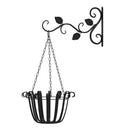Wall Mounted Flower Pots Rack Hook Decorative Plant Bracket Hanger (Black) Newly