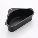 Stainless Steel Triangular Drain Basket Holder Kitchen Sink Filter (Black) Newly
