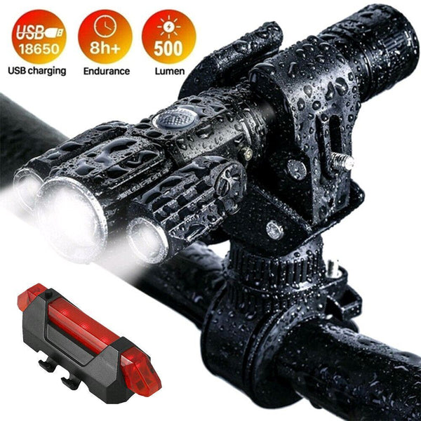With Rack MTB Flashlight Bike Lights LED Torch Rear Lights Bicycle Front Lamp