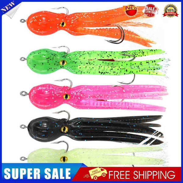 5pcs 11cm 22g Octopus Soft Fishing Lures Jig Hooks Artificial Bait (Mixed)