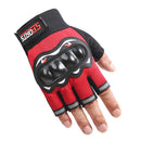 Anti-Skid MTB Bicycle Motorcycle Bike Protective Gloves (Red Half Finger) Newly