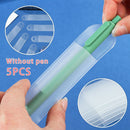 Affairs Frosted Solid Color Round Plastic Translucent Pen Pouch Pencil Bag
