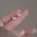 Fashion Crystal Colourful Butterfly Stone Stud Earrings Womens Jewellery Gifts&