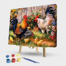 Painting By Numbers Kit DIY Flower Chicken Canvas Oil Art Picture for Home