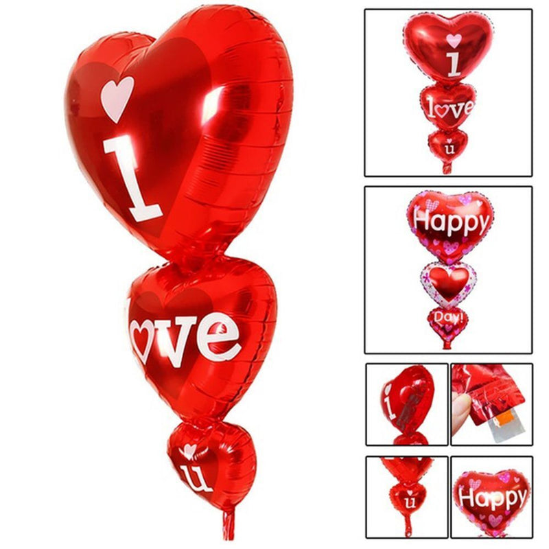Wedding Favors Valentine's Day Aluminum Foil Balloon I LOVE YOU String of Heart