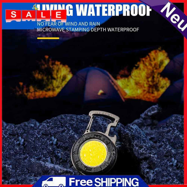 Camping Survival Bottle Opener Outdoor 5 Mode COB LED Mini Keychain Ta