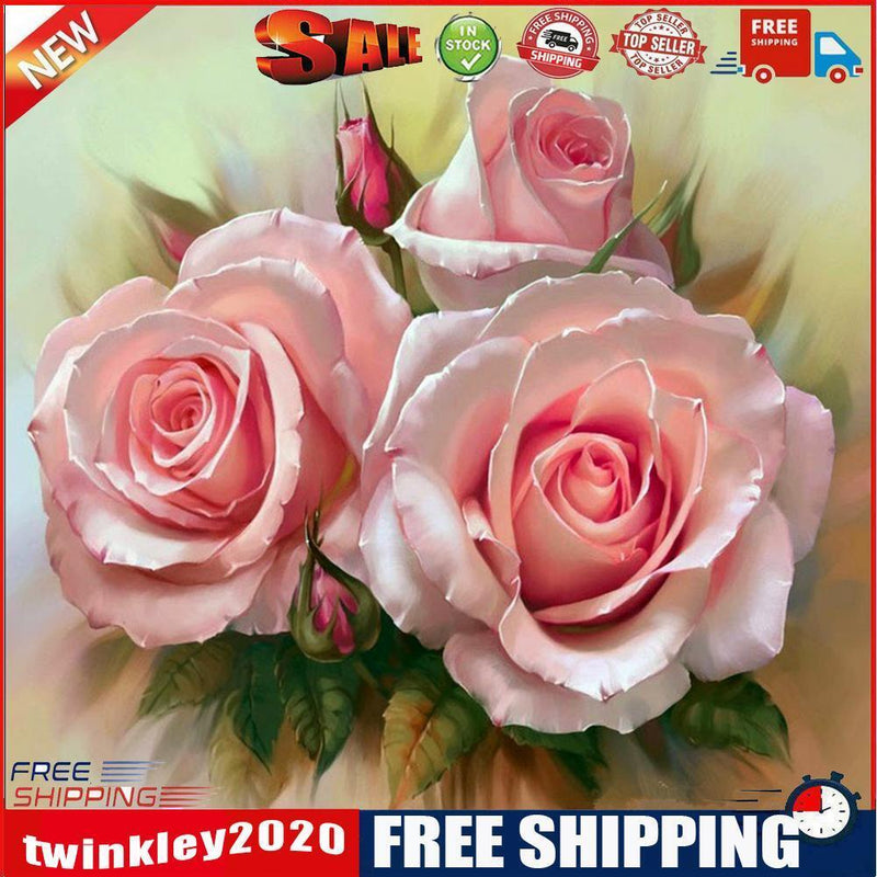 5D DIY Diamond Painting Three Flowers Cross Stitch Embroidery Rhinestones
