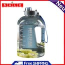 Large Capacity Water Bottle Transparent Time Marker Designed Cup (Grey)