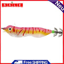 103mm LED Luminous Wood Shrimp Bait Squid Jigs Hook Fishing Lures (Pink)