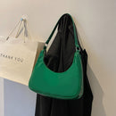 Women Casual Solid Color Tote Handbags Zipper Small Top-handle Bag