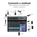 Mixer Sound Mixing Console USB Soundcard DJ Audio 48V Power (8 Channel US)