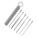 6pcs Ear Picker Stainless Steel Spiral Earpick Wax Remover Ear Cleaner (B) Newly