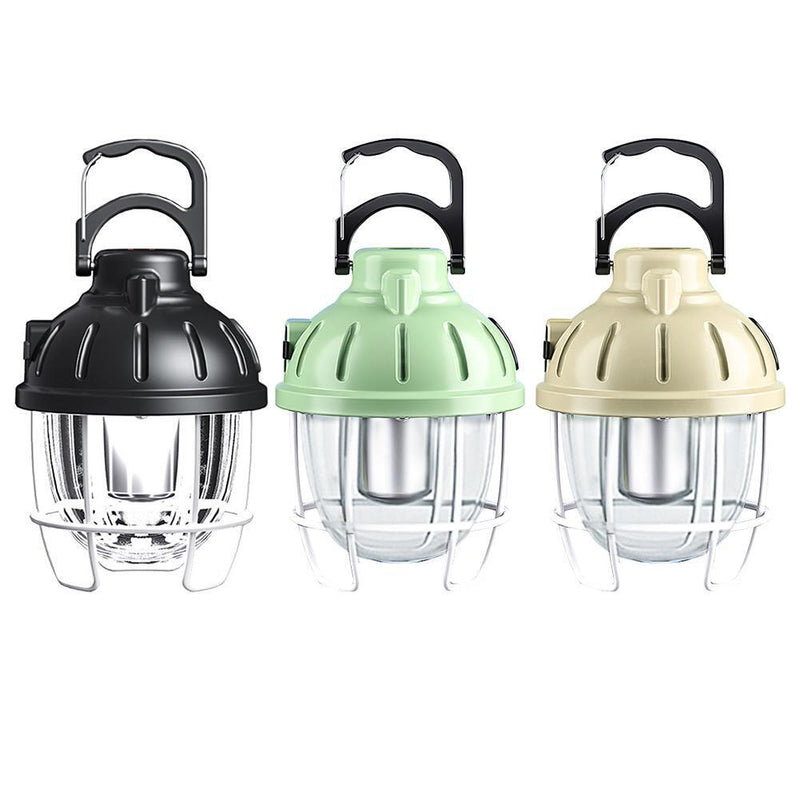 Retro Camping Light Portable Multi-function Rechargeable Camp Lamp (Black)