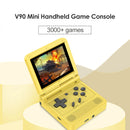 V90 3.0 inch Retro Flip Handheld Console Mini Video Game Player (Yellow) Newly