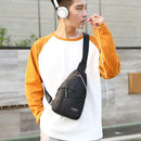 Canvas Shoulder Chest Handbags Men Casual Crossbody Messenger Bag (Black)