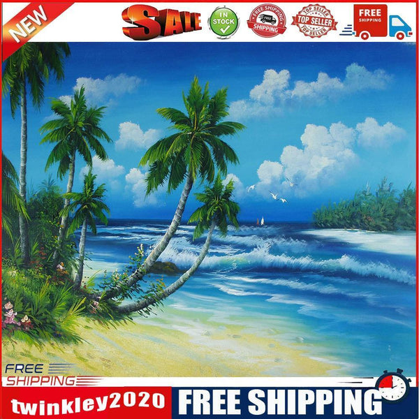 Summer Beach Oil Paint By Numbers Kits DIY Handpainted on Canvas Wall Art
