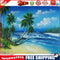 Summer Beach Oil Paint By Numbers Kits DIY Handpainted on Canvas Wall Art