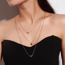 Affeco Simple Women Multi Layer Star Heart Collar Geometry Alloy