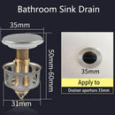Basin Bounce Drain Filter With Anti-clogging Basket Size Sink Drain Stopper