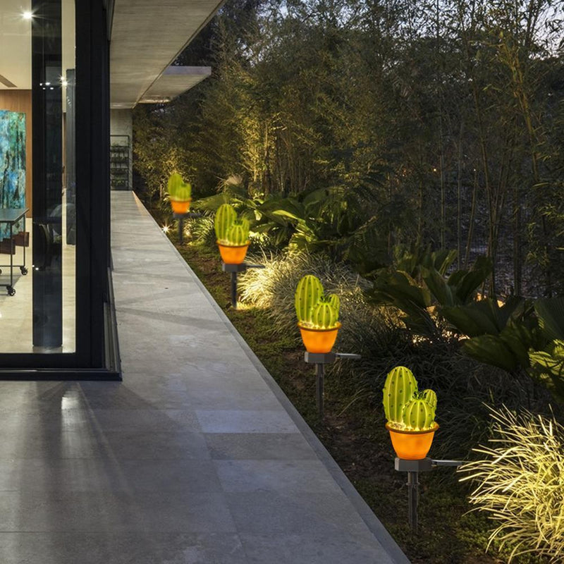 Solar LED Lawn Lamp Cactus Shape Spike Light for Outdoor Garden Yard Ground Lamp