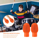 2x Silicone Drum Stick Sleeve Drumstick Practice Tips Mute Damper (Orange) Newly