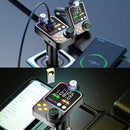 Car Bluetooth 5.0 FM Transmitter Quick Charge Large Microphone One Key Bass