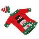 Christmas Wine Bottle Cover Champagne Bottle Decorative Hat Set (Snowman)