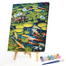 Lotus Pond Carp Oil Paint By Numbers Kit DIY Drawing Picture for Adults Hom