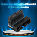 2pcs Motherboard USB3.0 19Pin/20Pin Socket Male to Female 90 Degree Extender