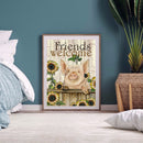 Frameless Sunflower Pig Oil Paint By Numbers Kit DIY Handmade Drawing On Canvas