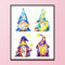 DIY Cross Stitch Partial Embroidery Kit Four Goblin Cartoon Stamped Decor