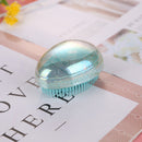 Hair Brush Egg Round Travel Portable Salon Detangling Comb (Light Blue)
