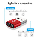 2x USB 3.1 Type C Female to USB 3.0 A Male Adapter Data+Charging (Red)