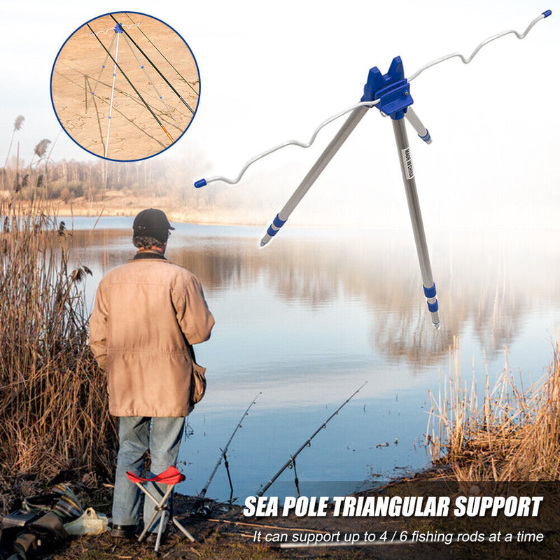 Telescopic Sea Fishing Rod Holder Tripod Folding Fish Pole Bracket Stand Newly