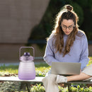 Motivational Water Bottle Portable Big Belly Bottle with Handle & Strap for Kid