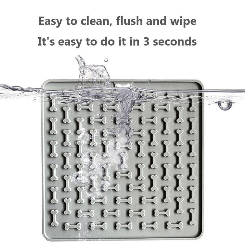 Pet Dogs Cats Slow Food Bowls Lick Mat Training Plate Silicone Treat Dispen