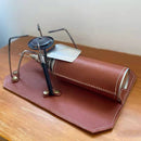 Vegetable Tanned Leather Outdoor Camping Pad for SOTO 310 Stove (Wine Red)