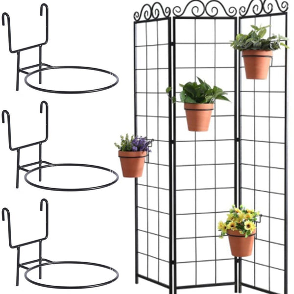 Window Sill Iron Hanging Flower Pot Rack Guardrail Balcony Planter Pot Stand