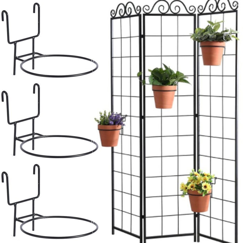 Window Sill Iron Hanging Flower Pot Rack Guardrail Balcony Planter Pot Stand