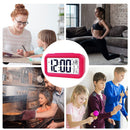 Temperature Alarm Clock LED Digital Backlight Calendar Snooze Clock (Red)