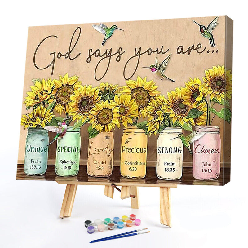 50X40cm English Sentence Frameless Oil Paint By Numbers Painted Picture Craft