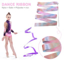 Flashing Glitter Dance Ribbon Gymnastics Ballet Twirling Stick (2m White) Newly