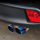 Stainless Steel Car Bent Dual Exhaust Tip 3 inch ID Inlet Rolled Edge Slant C