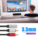 2RCA to 3.5 Audio Cable Male to Female Splitter Cable Cord for Amplifier Headset