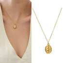 Minimalist Cute Ladies Small Oval Shape Croissant Pendants Necklace 2022 bes5