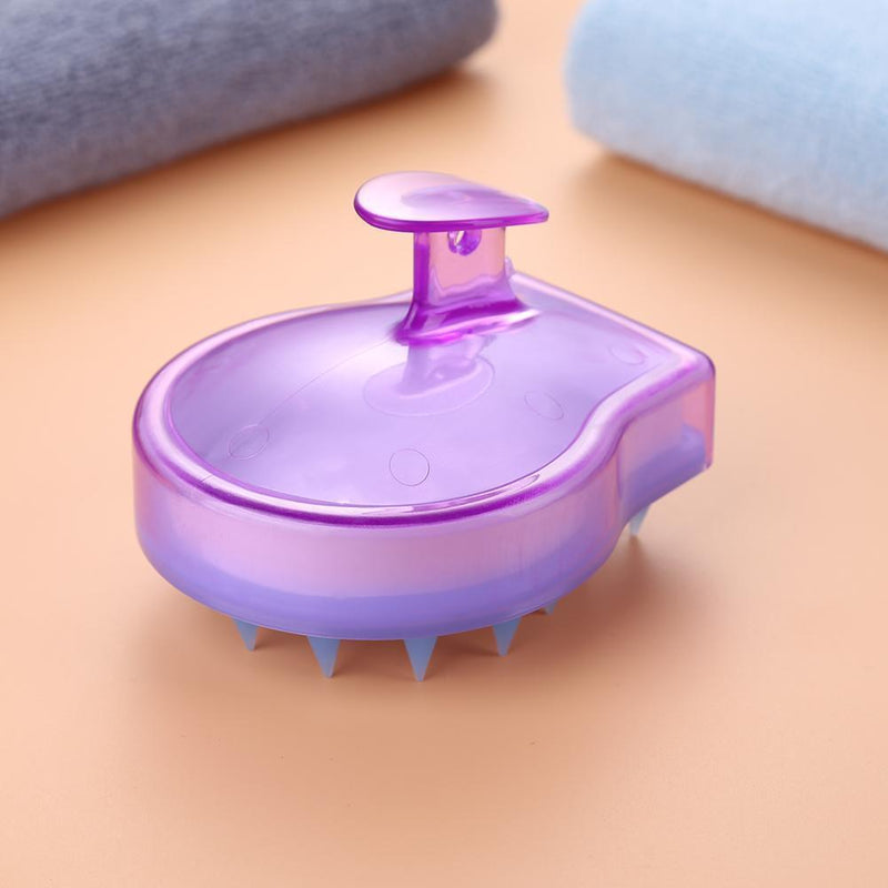 Silicone Shampoo Scalp Massage Brush Shower Body Massager Brushes (Purple)