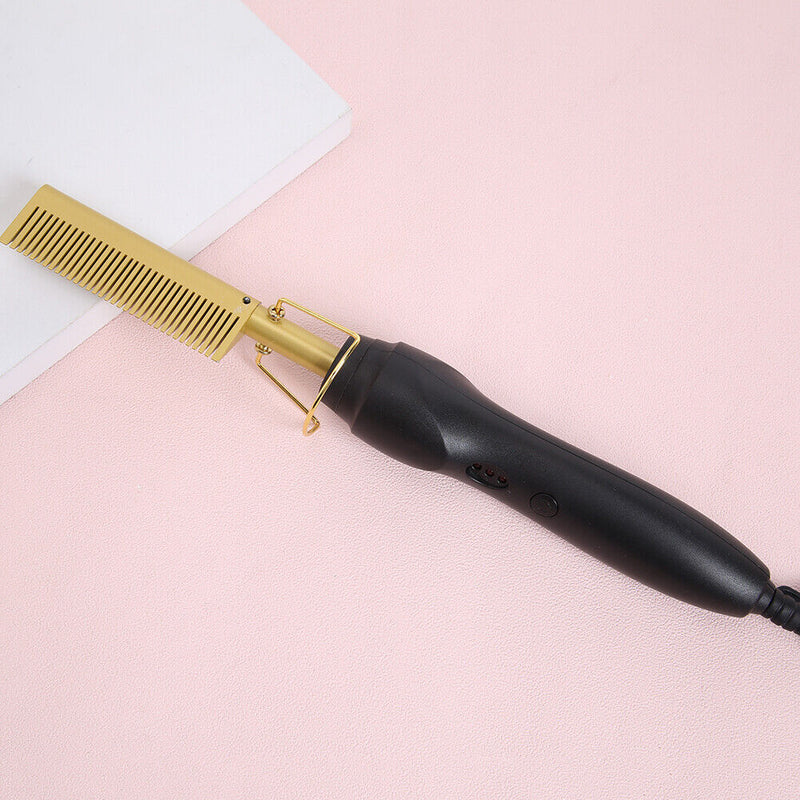 2 in 1 Hair Straightener Curler Electric Hot Heating Iron Styling Comb (EU)