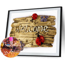 5D Diamond Painting Kit Welcome Board Full Square Drill Rhinestone DIY Wall