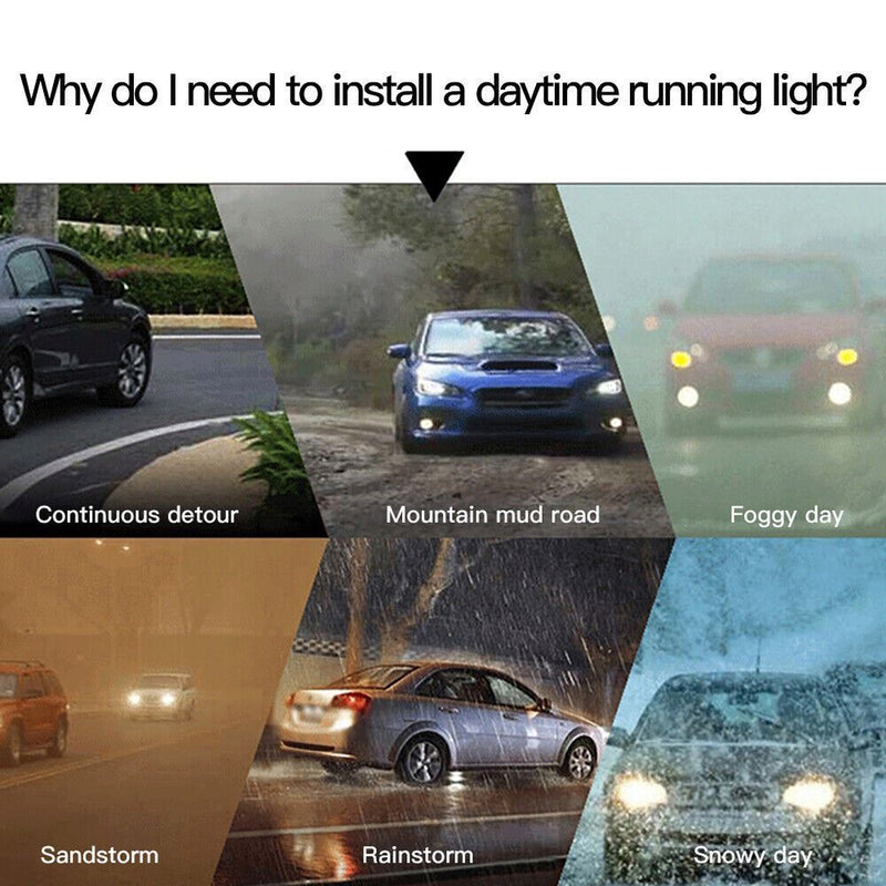 DRL 60cm Flexible Car LED Headlight Running Strip Light Running Light Fog Lamp